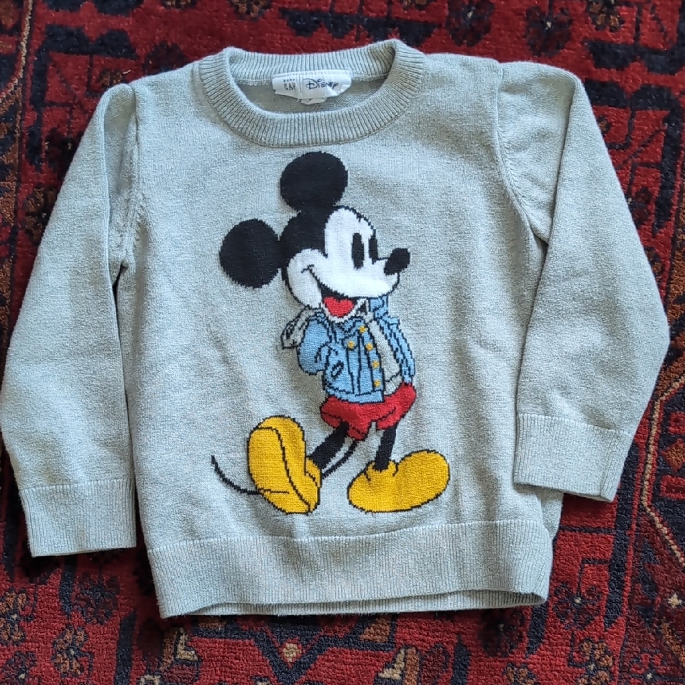 Baby Gap Gray Sweater with Mickey Mouse Design 3T